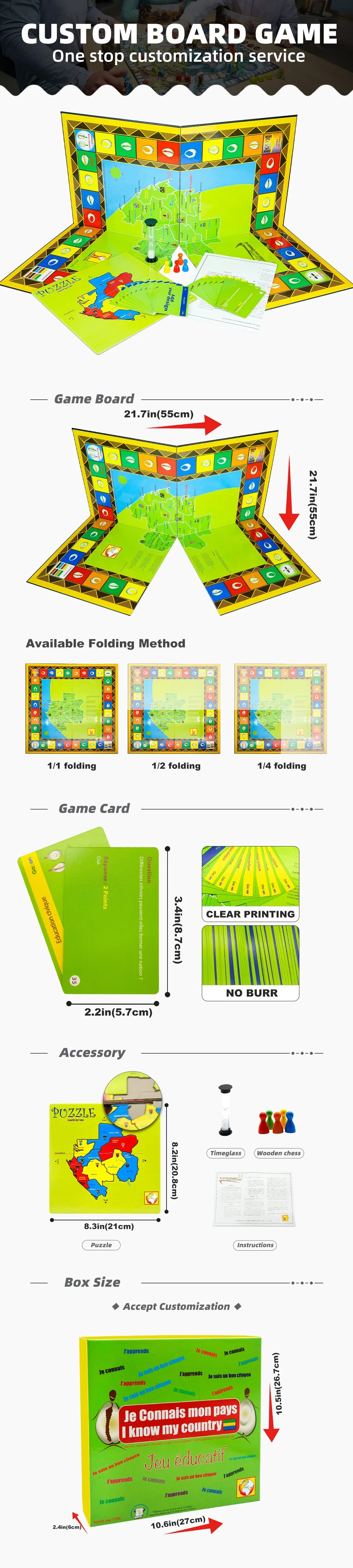 Family Play Fun Educational Custom Board Game Manufacturing